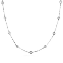 Load image into Gallery viewer, 14k Gold  1.00 Ct, 11 Station Diamond by The Yard Necklace, available in White and Yellow Gold
