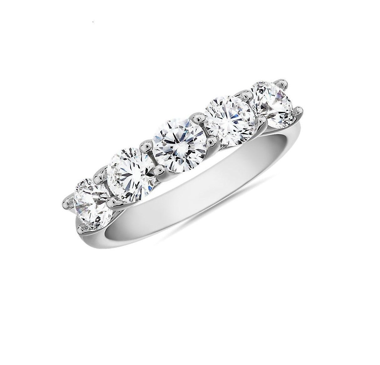 14k White Gold 1.23Ct Lab Grown Diamond Wedding Band