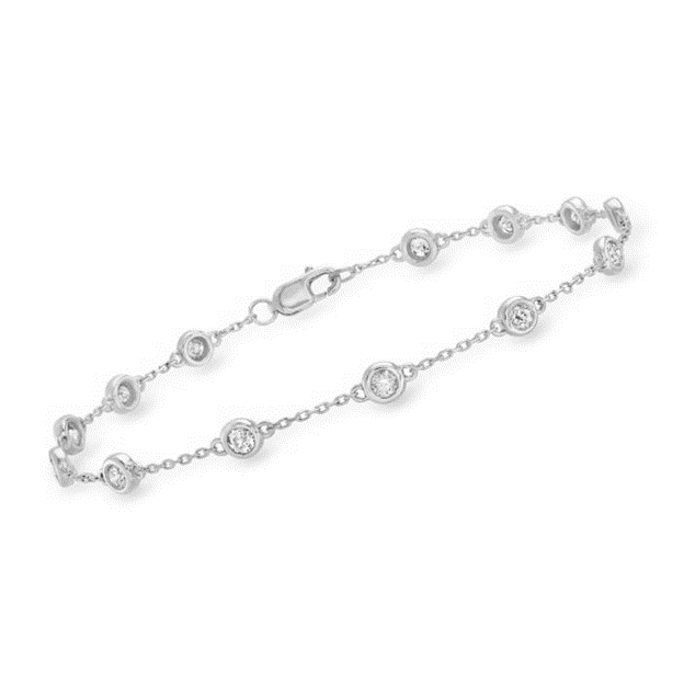 14k Gold 0.50Ct Diamond Bracelet with 12 Diamonds, Available in White and Yellow Gold