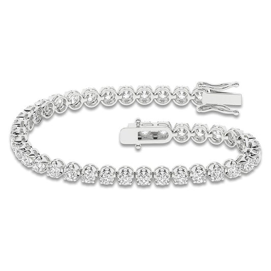 14k White Gold 12 Cts Lab Grown Diamond Tennis Bracelet with 39 Diamonds