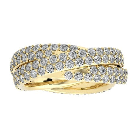 14k Yellow Gold 3.33Ct Diamond Puzzle ring with 228 diamonds