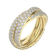 Load image into Gallery viewer, 14k Yellow Gold 3.33Ct Diamond Puzzle ring with 228 diamonds
