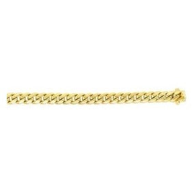 14K Yellow Gold 9.1mm 20.9 Grams Semi-Solid Classic Miami Cuban 8 Inch Bracelet