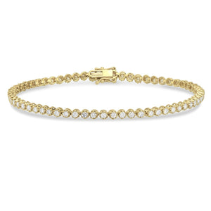 14k Yellow Gold 2.04Ct Diamond Tennis Bracelet with 60 Diamonds