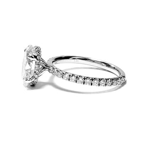 14k White Gold Center 2.03Ct F VS1 IGI with 0.56Ct sides Including Hidden Halo All Lab Grown Diamonds
