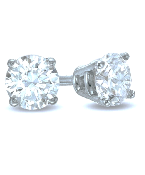 14k White Gold 2.03Ct Diamond Stud Earring