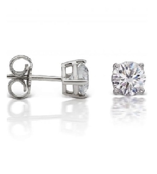 14k White Gold 2.03Ct Diamond Stud Earring