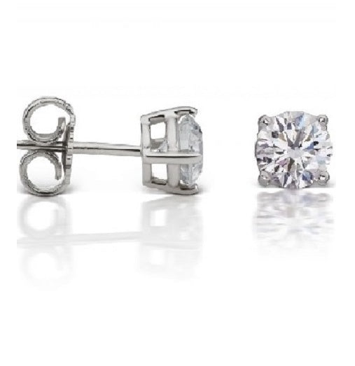 14k White Gold Total Carat Weight 2.51, Color D, Clarity VS1 Lab Grown Stud Earring