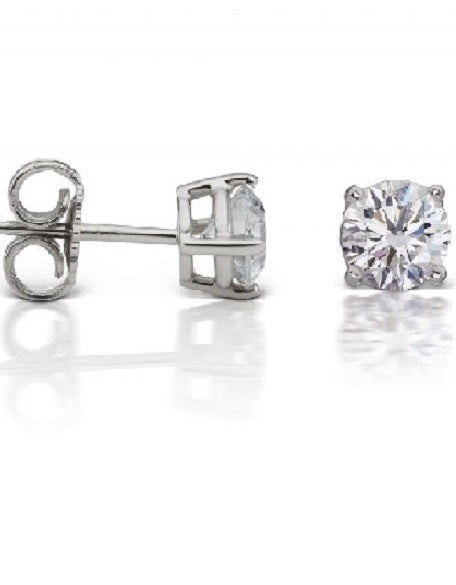 14k White Gold Total Carat Weight 2.51, Color D, Clarity VS1 Lab Grown Stud Earring