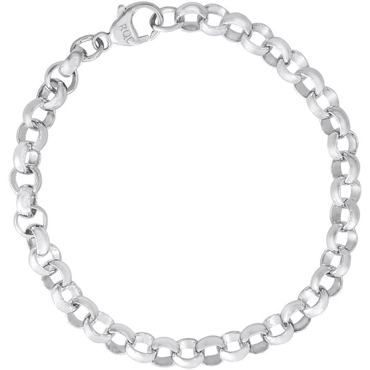 Sterling Silver Rolo Link Classic Bracelet 7 Inch Long