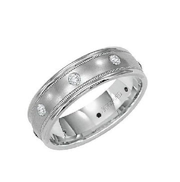 14k White Gold bezel set Diamond Band
