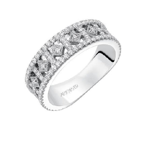 14k White Gold 0.62 Carat Diamond Band
