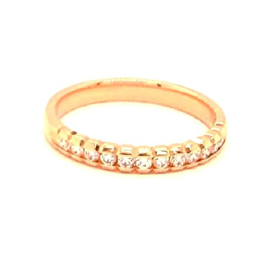 14k Rose Gold 0.24 Ct Bar Set Diamond Band