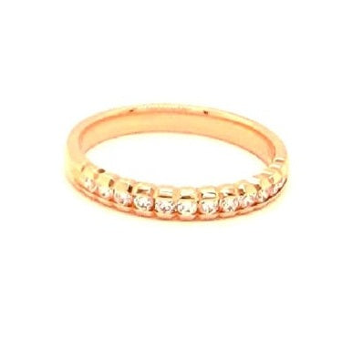14k Rose Gold 0.24 Ct Bar Set Diamond Band