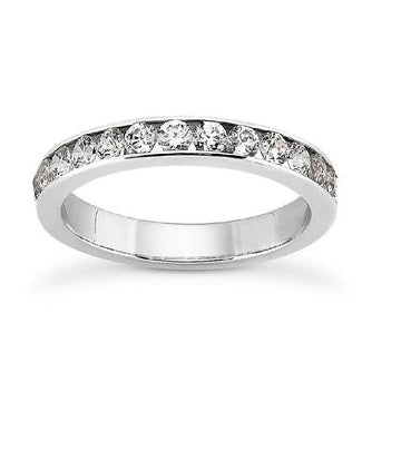 14k White Gold 0.77 Ct Round Diamond Band