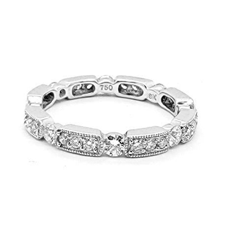 18K White Gold 0.85 Ct Diamond Band