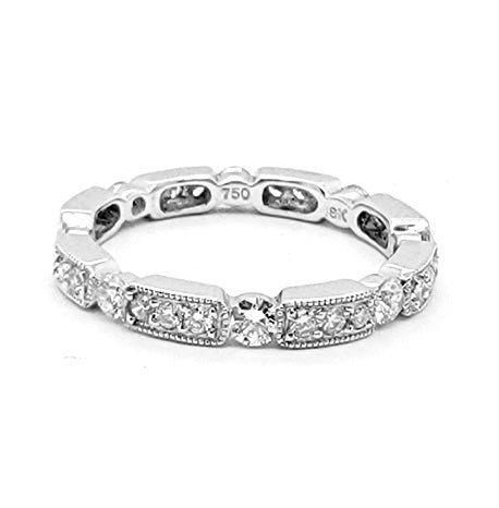 18K White Gold 0.85 Ct Diamond Band