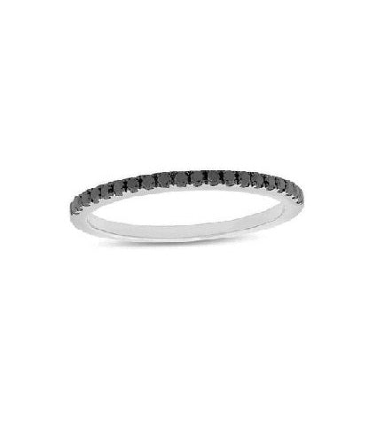 14k White Gold 45 Black Diamond 0.35 Ct Eternity Band