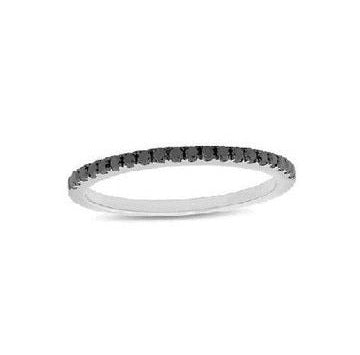 14k White Gold 45 Black Diamond 0.35 Ct Eternity Band