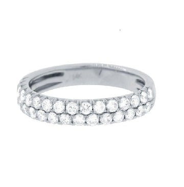 14k Gold 2 Row 0.83 Carat Diamond Band, Available in White and Yellow Gold