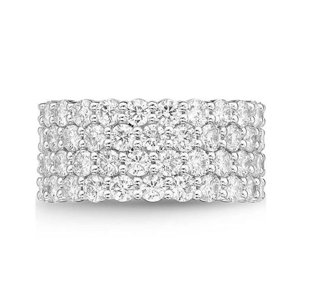 18k White Gold 0.91 Ct Diamond Four Row Wedding Band