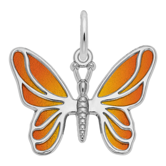 Sterling Silver Butterfly Charm Painted