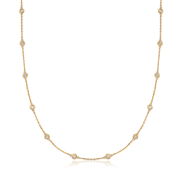 14k Yellow Gold 1.00Ct Diamond by the Yard with 25 Diamonds