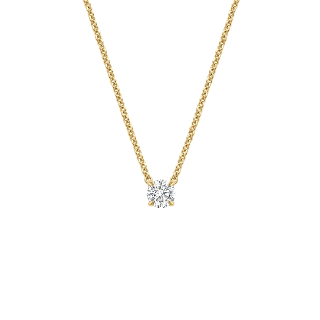 14k Yellow Gold 0.25Ct Lab Grown Diamond Solitaire Necklace