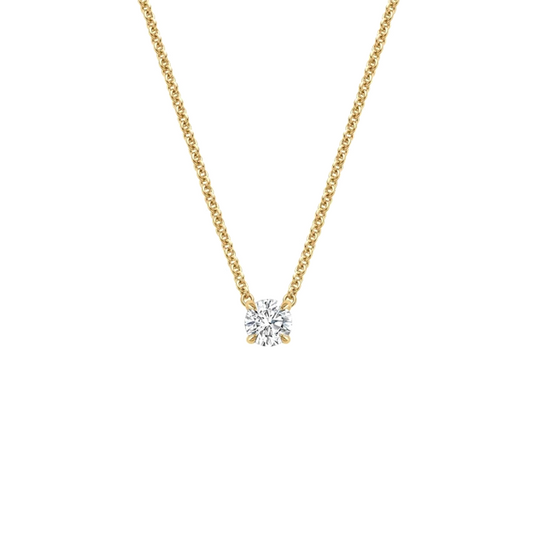 14k Yellow Gold 0.25Ct Lab Grown Diamond Solitaire Necklace