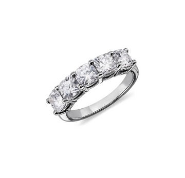 14k White Gold 3.00 Ct Lab Grown Cushion Cut Diamond Band