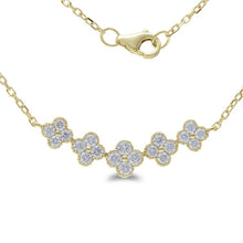 Load image into Gallery viewer, 18k Gold 0.77Ct Diamond Clover Necklace with 20 diamonds, available in White and Yellow Gold
