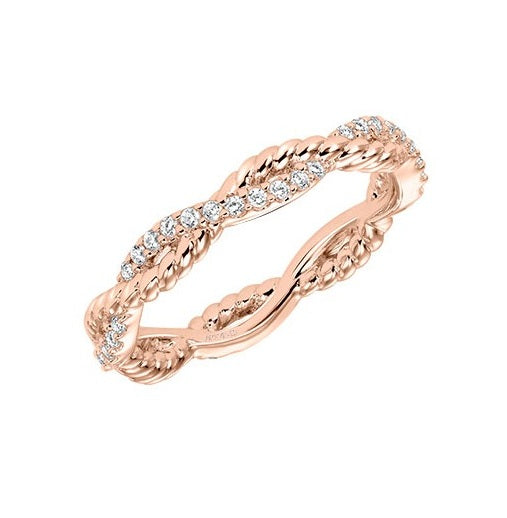 14k Rose Gold 0.25 Carat Diamond Twist Band