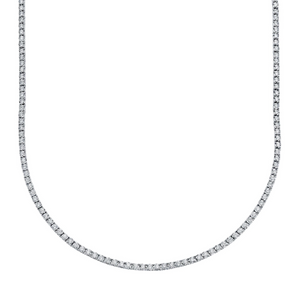 14k White Gold 4.06Cts Diamond Tennis  Necklace with 200 Diamonds