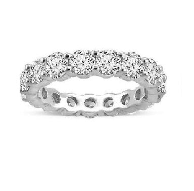 14k White Gold 4.64Ct Diamond Eternity Band, size 6.0