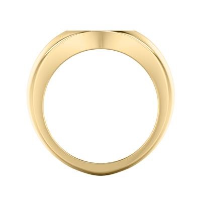 12 X 3.5mm Chroma Silver Signet with Polished Gold Finish and Black Ceramic, Size 10.0