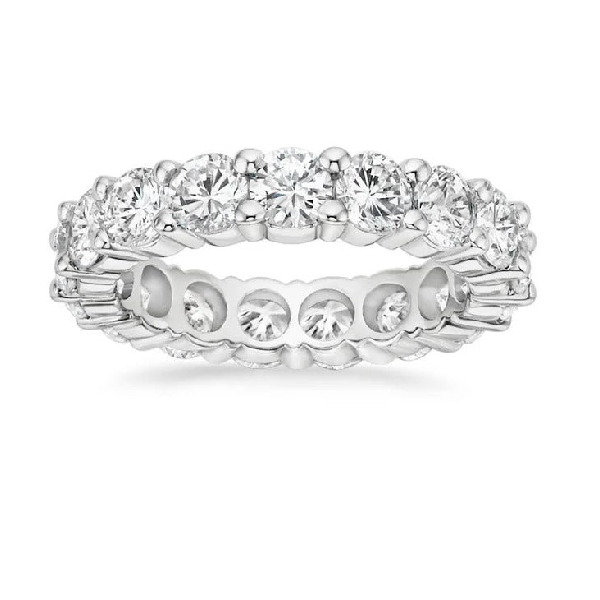 14k White Gold 5.22Ct (14) Diamond Eternity Band, Size 5.5