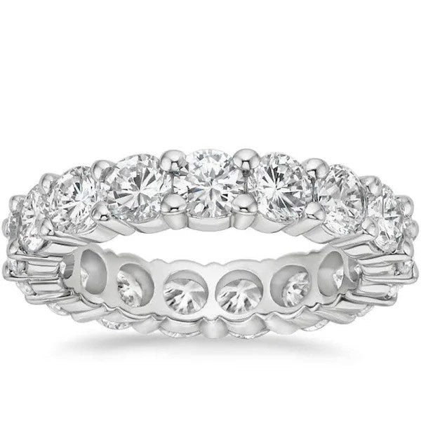 Platinum Diamond Eternity Band, 5.61Ct F SI2 with 14 Diamonds, al GIA Certified, size 6.0