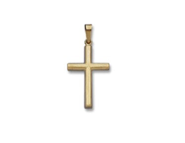 14k Yellow Gold Half Round Cross 22.4 *14 MM Charm