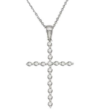 Load image into Gallery viewer, 14k White Gold 0.49 Ct Diamond Cross Pendant
