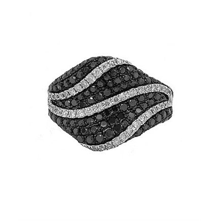 14k White Gold 1.12 Ct Black and 0.29 Ct White Diamond Ring
