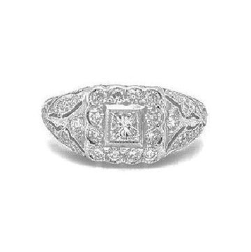 14k White Gold 0.72 Ct Diamond Cluster Ring