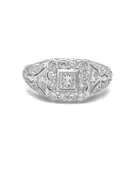 14k White Gold 0.72 Ct Diamond Cluster Ring
