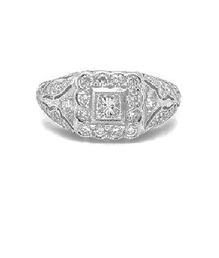 14k White Gold 0.72 Ct Diamond Cluster Ring