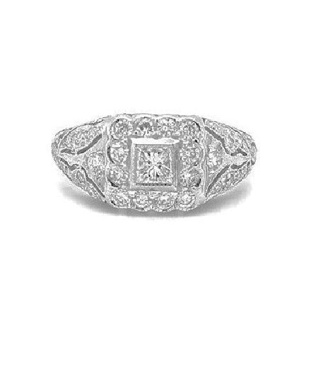 14k White Gold 0.72 Ct Diamond Cluster Ring