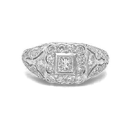 14k White Gold 0.72 Ct Diamond Cluster Ring