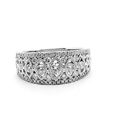 14k White Gold 0.77 Ct Diamond Band