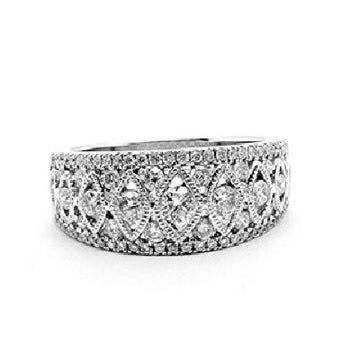 14k White Gold 0.77 Ct Diamond Band