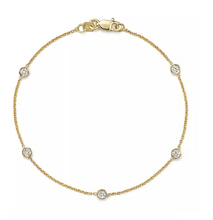 Load image into Gallery viewer, 14k Gold 0.75Ct Diamond Bracelet with 5 diamonds, available in White and Yellow Gold
