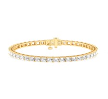 14K Yellow Gold 7.85Ct Lab Grown Emerald cut Diamond Bracelet with 35 Diamonds
