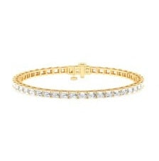 14K Yellow Gold 7.85Ct Lab Grown Emerald cut Diamond Bracelet with 35 Diamonds